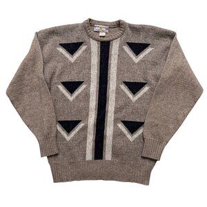 Forum Sportswear Sweater Mens L Wool Blend Made in Italy Beige VTG 80s 90s